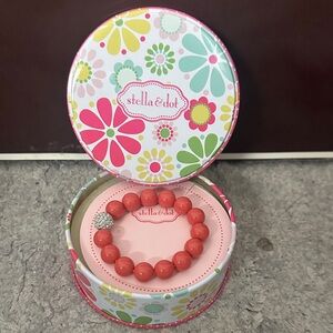 BNIB Stella & Dot Vibrant Coral Kids Bracelet